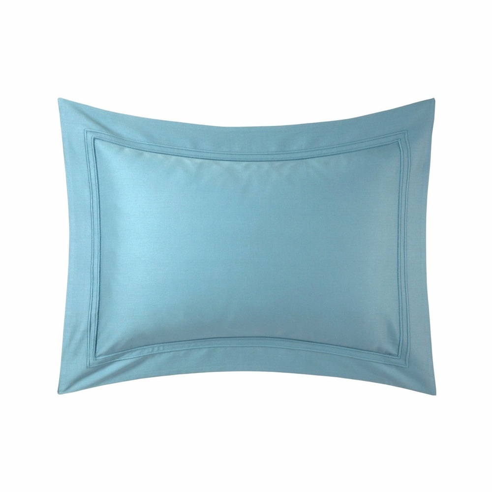 Yves Delorme Set of 3 Triomphe Pillow Shams Fjord Blanc King Organic Cotton
